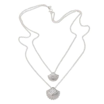 Alternate image for Sterling Silver Clam Shell Pendant Necklace from Bali Gleaming Clam Shells