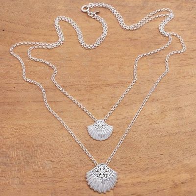 Alternate image for Sterling Silver Clam Shell Pendant Necklace from Bali Gleaming Clam Shells