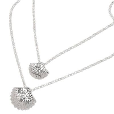 Alternate image for Sterling Silver Clam Shell Pendant Necklace from Bali Gleaming Clam Shells