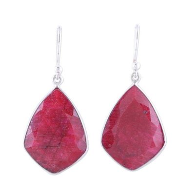 Alternate image for Ruby and Sterling Silver Dangle Earrings from India Passionate Muse