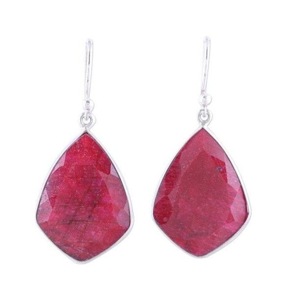 Alternate image for Ruby and Sterling Silver Dangle Earrings from India Passionate Muse