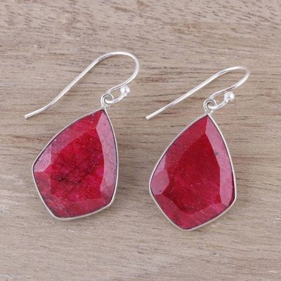 Alternate image for Ruby and Sterling Silver Dangle Earrings from India Passionate Muse