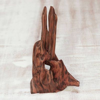 Alternate image for Signed Artisan Crafted Driftwood Sculpture from India Memories of the Woods II
