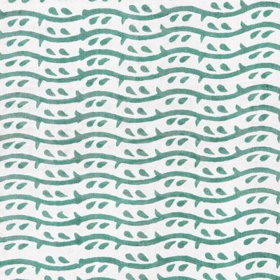Alternate image for Green Silk Shawl with Hand-Block Printed Leafy Pattern Emerald Bliss