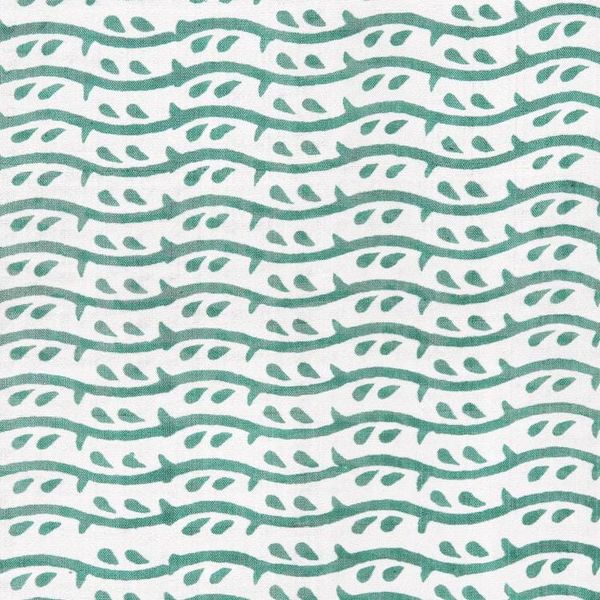 Alternate image for Green Silk Shawl with Hand-Block Printed Leafy Pattern Emerald Bliss