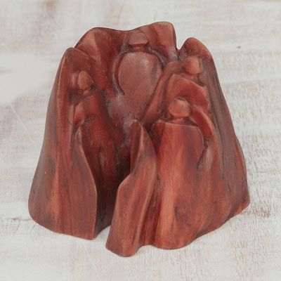 Alternate image for Signed Driftwood Sculpture Depicting Friends from India Chitchat