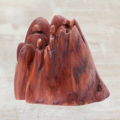 Alternate image for Signed Driftwood Sculpture Depicting Friends from India Chitchat