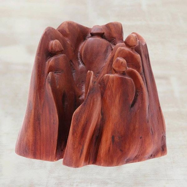 Alternate image for Signed Driftwood Sculpture Depicting Friends from India Chitchat