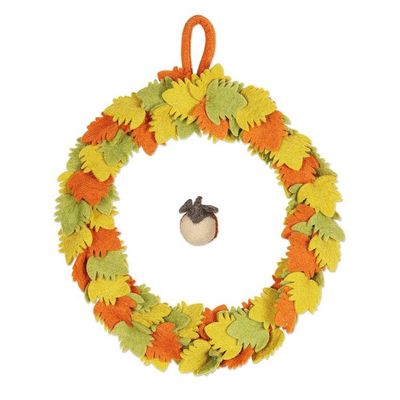 Alternate image for Wool Felt Wreath in Autumn Colors Festive Greetings