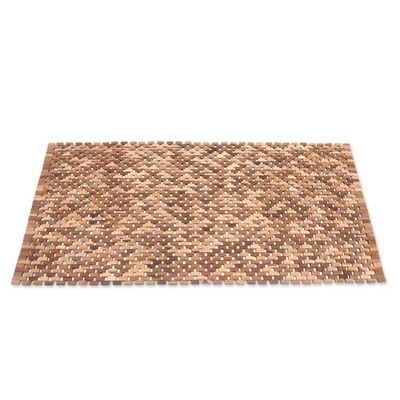 Primary image for Handcrafted Teak Wood Mat from Bali 48 in. Surabya Sidewalk
