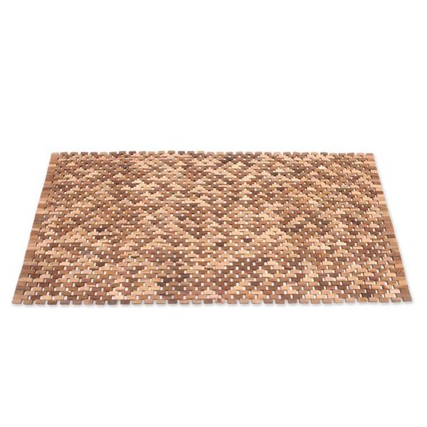 Alternate image for Handcrafted Teak Wood Mat from Bali 48 in. Surabya Sidewalk