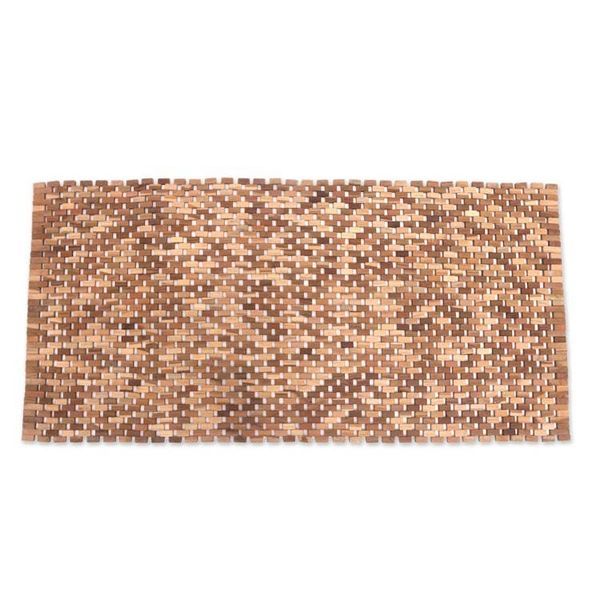 Alternate image for Handcrafted Teak Wood Mat from Bali 48 in. Surabya Sidewalk