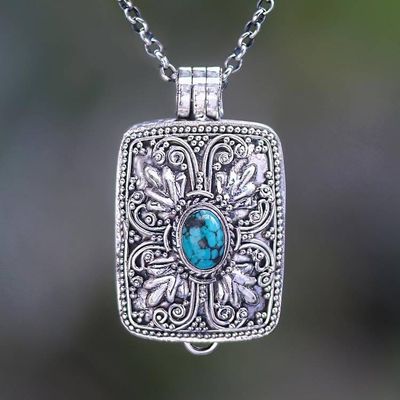 Primary image for Mens Artisan Crafted Sterling Silver Locket Necklace Sweet Secret
