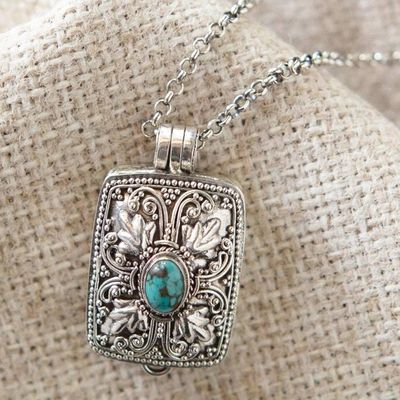 Alternate image for Mens Artisan Crafted Sterling Silver Locket Necklace Sweet Secret