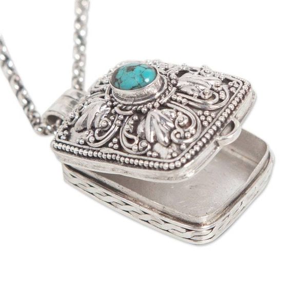 Alternate image for Mens Artisan Crafted Sterling Silver Locket Necklace Sweet Secret
