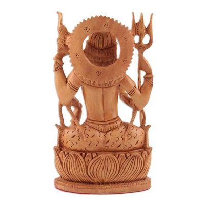 Alternate image for Hand Crafted Kadam Wood Sculpture Mahadeva