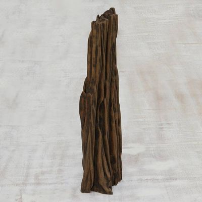 Alternate image for Hand Carved Driftwood Sculpture of Vertical Flames Fire Power