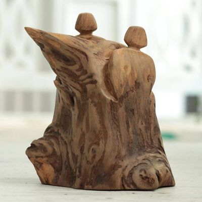 Alternate image for Eco-Friendly Teak Driftwood Sculpture from India Encounter in the Woods