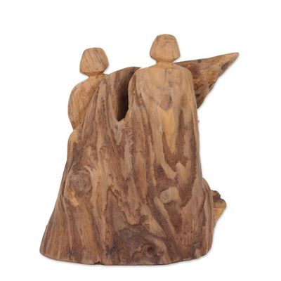 Alternate image for Eco-Friendly Teak Driftwood Sculpture from India Encounter in the Woods