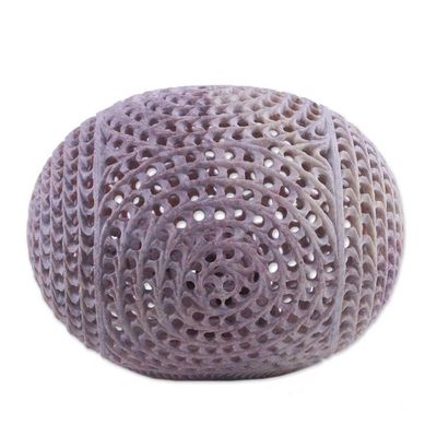 Alternate image for Handcrafted Jali Soapstone Egg Sculpture from India Delightful Egg