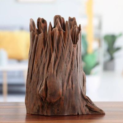 Alternate image for Handcrafted Reclaimed Eucalyptus Wood Sculpture in Brown Memories of the Woods