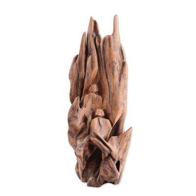 Alternate image for Reclaimed Abstract Driftwood Sculpture from India Best Buddies