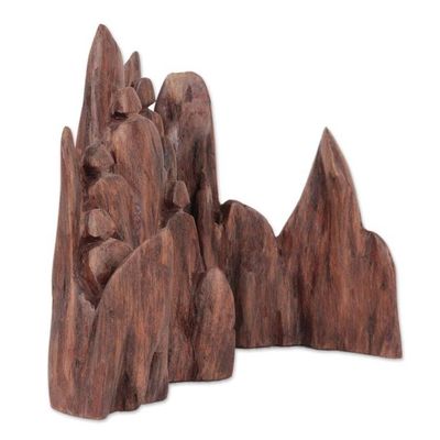 Alternate image for Signed Cedar Driftwood Sculpture by an Indian Artist Family Tour II