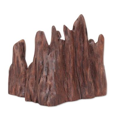 Alternate image for Signed Cedar Driftwood Sculpture by an Indian Artist Family Tour II