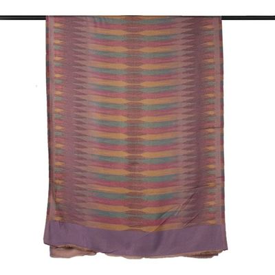 Alternate image for Handcrafted Striped 100 Modal Shawl in Purple and Green My Purple Paths