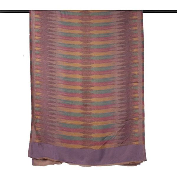 Alternate image for Handcrafted Striped 100 Modal Shawl in Purple and Green My Purple Paths