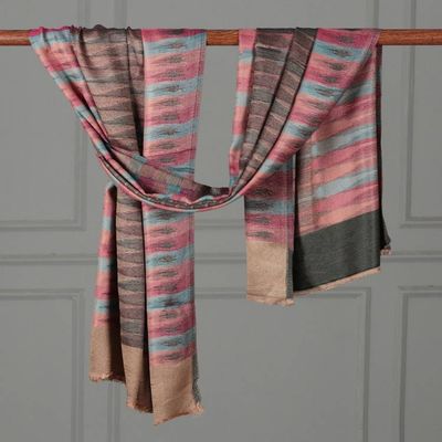Alternate image for Handwoven Striped 100 Modal Shawl in Purple and Pink Hues My Magical Paths