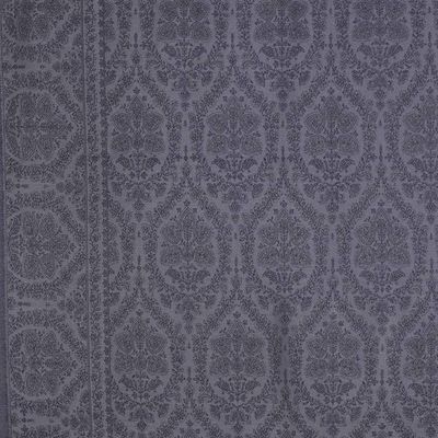 Alternate image for Jacquard Modal Shawl with Floral Damask Motifs in Grey Slate Floral Damask