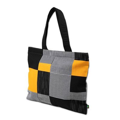 Alternate image for Javanese Lurik Hand-Woven Patchwork Cotton Travel Tote Bag Lurik Organization