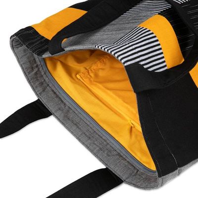 Alternate image for Javanese Lurik Hand-Woven Patchwork Cotton Travel Tote Bag Lurik Organization