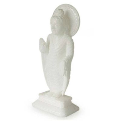 Alternate image for Buddhism White Marble Sculpture from India Buddhas Blessing of Peace