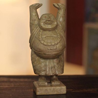 Primary image for Handmade Natural Soapstone Sculpture Laughing Buddha