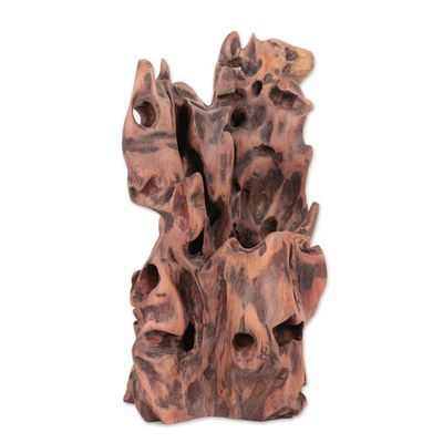 Alternate image for Abstract Tun Driftwood Sculpture by an Indian Artist Abstract Jungle