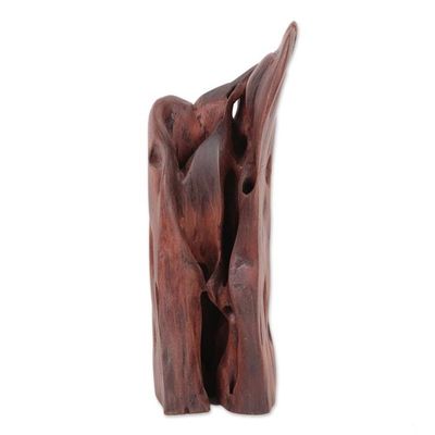 Alternate image for Unique Signed Tun Driftwood Sculpture by an Indian Artist Abstract Trunk