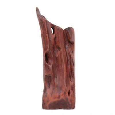 Alternate image for Unique Signed Tun Driftwood Sculpture by an Indian Artist Abstract Trunk