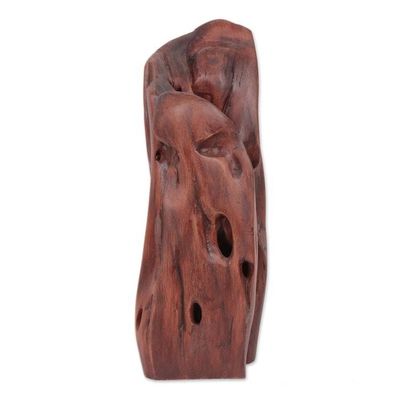 Alternate image for Unique Signed Tun Driftwood Sculpture by an Indian Artist Abstract Trunk