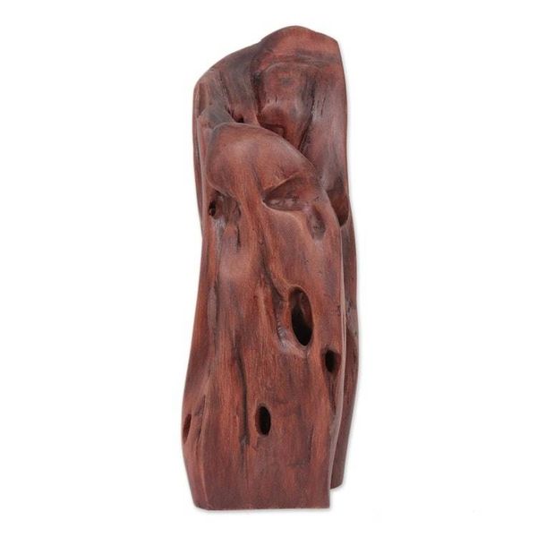 Alternate image for Unique Signed Tun Driftwood Sculpture by an Indian Artist Abstract Trunk