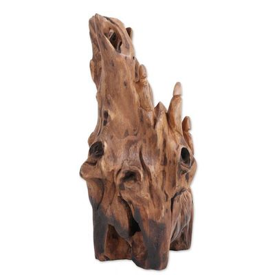 Alternate image for Hand-Carved Eco-Friendly Teak Wood Sculpture from India Mystic Silhouettes