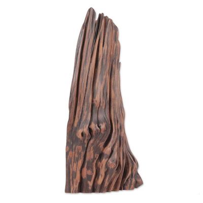 Alternate image for Natural Sal Driftwood Sculpture Crafted in India Reaching