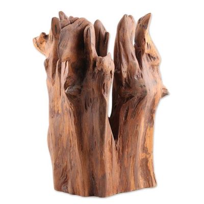 Alternate image for Natural Sal Driftwood Sculpture by an Indian Artist Two Forms