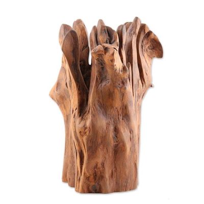 Alternate image for Natural Sal Driftwood Sculpture by an Indian Artist Two Forms