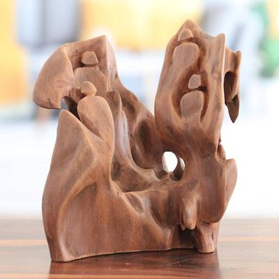 Primary image for Handcrafted Reclaimed Sal Wood Sculpture from India Diverse Paths