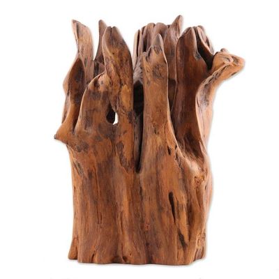 Alternate image for Natural Sal Driftwood Sculpture by an Indian Artist Two Forms