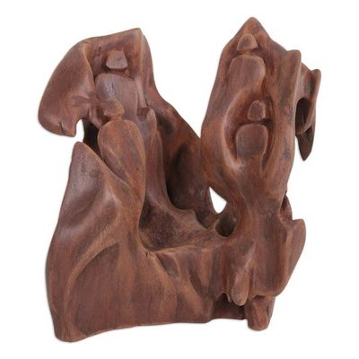 Alternate image for Handcrafted Reclaimed Sal Wood Sculpture from India Diverse Paths