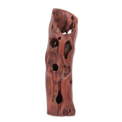 Alternate image for Tunnel-Shaped Tun Driftwood Sculpture from India Appealing Tunnels