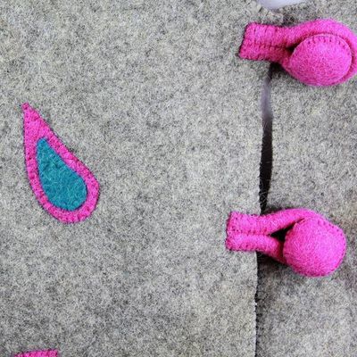 Alternate image for Modern Wool Applique Christmas Tree Skirt Festivity